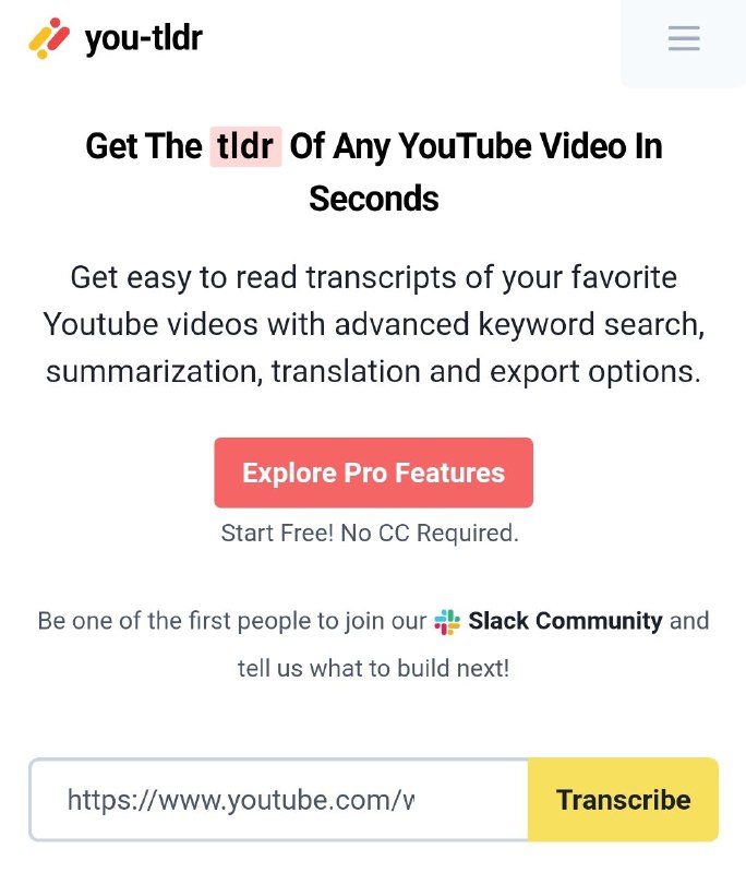 You-tldr 易读的Youtube视频文本