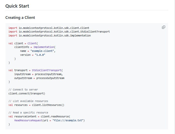 Model Context Protocol Kotlin SDK