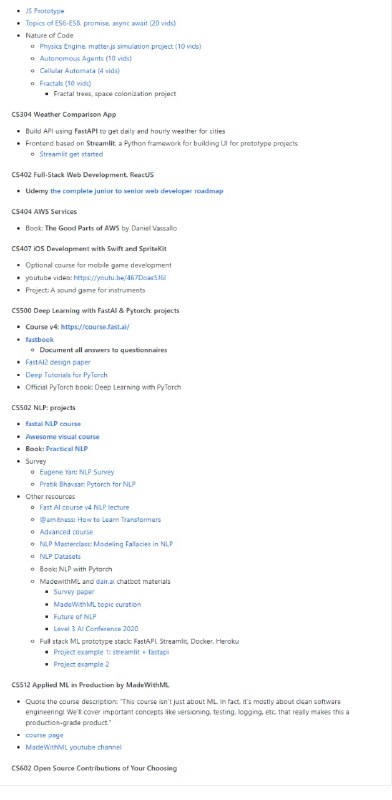 一份面向计算机科学基础及全栈开发、深度学习和自然语言处理的定制化计算机科学课程清单(学习资源集)作者语