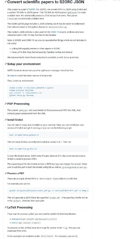 将PDF/Latex论文文件转化成S2ORC JSON #机器学习