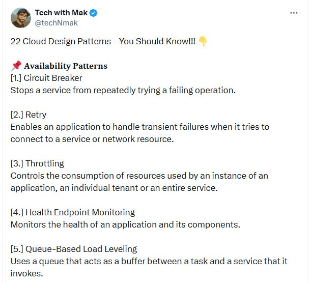云原生架构的稳定与高效，离不开这22个核心设计模式，掌握它们是构建弹性系统的必备技能 | @techNmak • 可用性模式    - Circuit Breaker