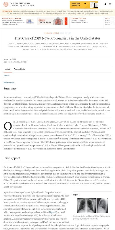 NEJM发表了美国第一个2019-NCov的病人的详细病程 入口