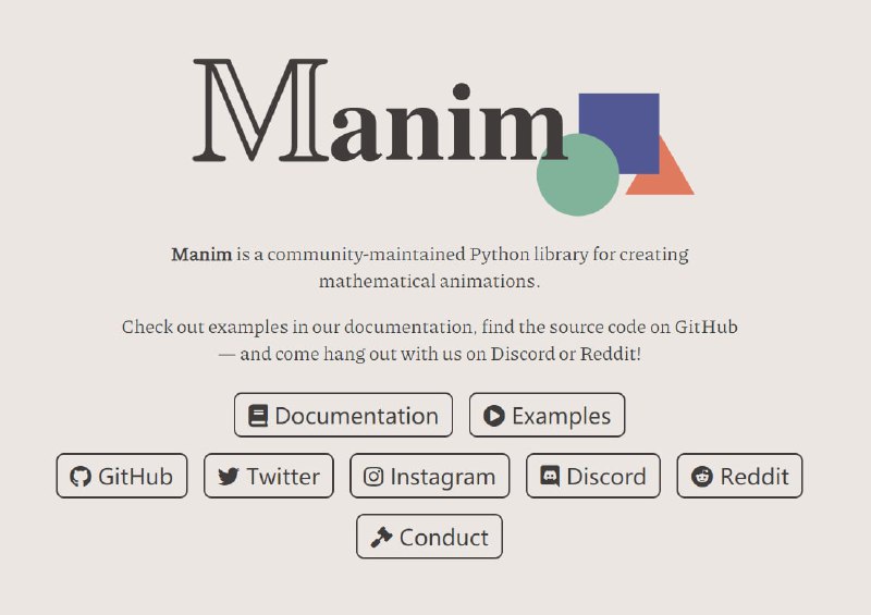 manim - 专门为设计数学图例动画的 #工具 ，用 Python 作为绘图语言manim - 专门为设计数学图例动画的 #工具 ，用 Python 作为绘图语言