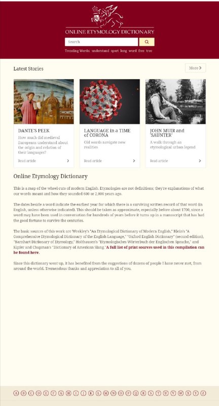 #英语 #词源 #字典 EtymOnline