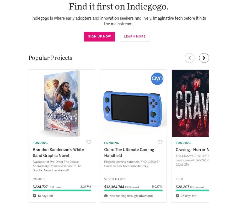 Indiegogo 是早期采用者和创新寻求者在它成为主流之前发现生动、富有想象力的技术的地方Indiegogo 是早期采用者和创新寻求者在它成为主流之前发现生动、富有想象力的技术的地方