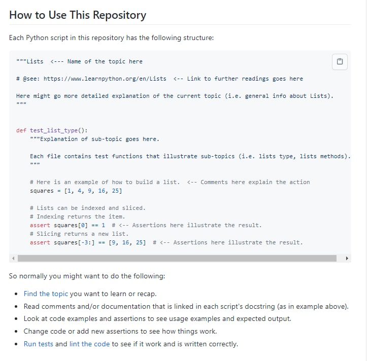 learn-python 是一个互动性极佳的学习项目