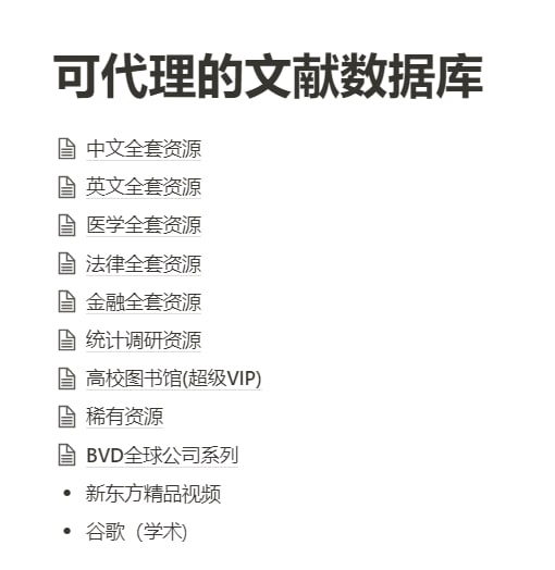 频道新增了一些论文数据库，可单独代理