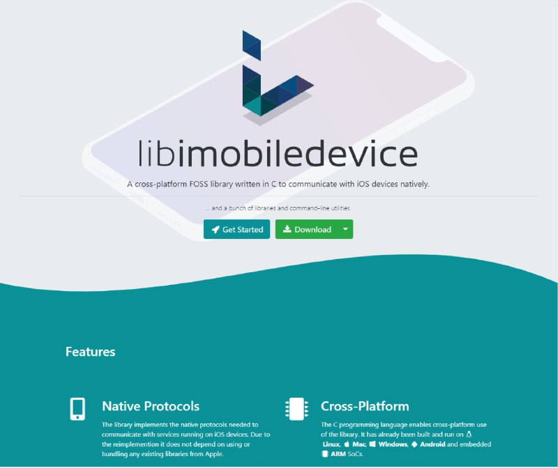 Libimobiledevice 一个用 C 编写的跨平台 FOSS 库，用于与 iOS 设备进行本地通信