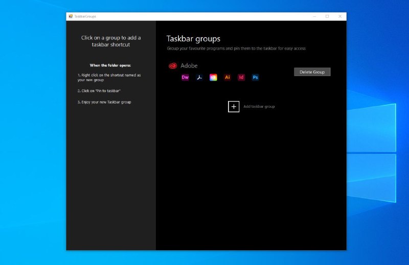 Taskbar groups， 一个（免费）应用程序，可将任务栏快捷方式分组 #工具 #软件Taskbar groups， 一个（免费）应用程序，可将任务栏快捷方式分组 #工具 #软件