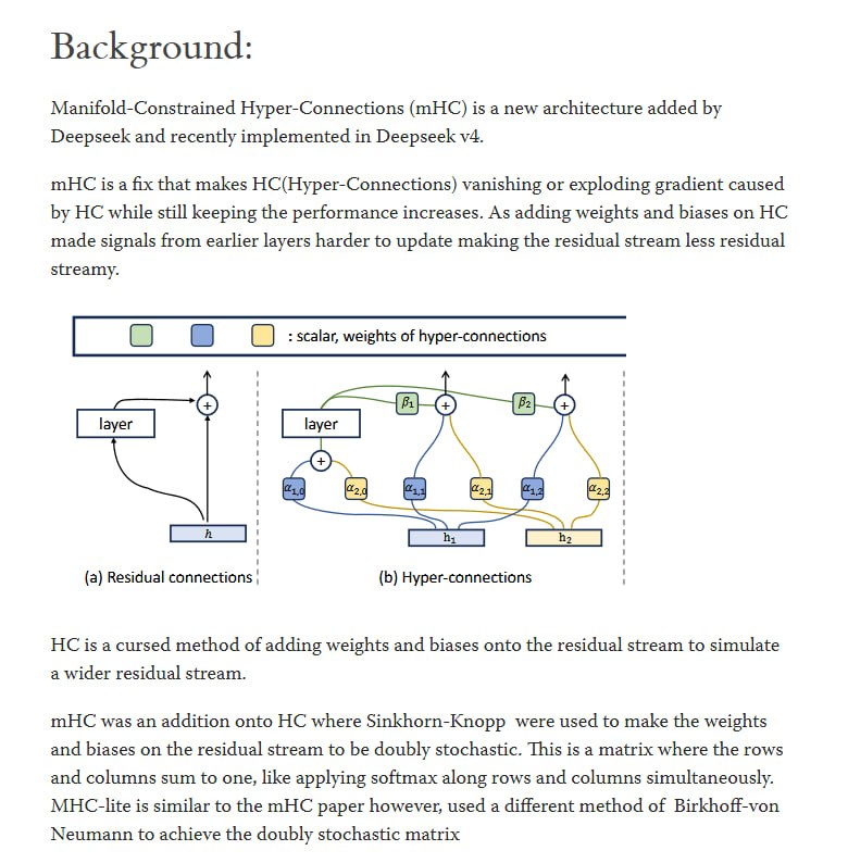 Realmbird正在写Deepseek 新架构mHC的系列文章，目前完成了一篇