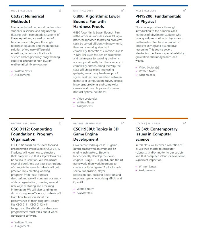 顶级名校650多门计算机科学开放课程传送门 | Github | #计算机科学顶级名校650多门计算机科学开放课程传送门 | Github | #计算机科学