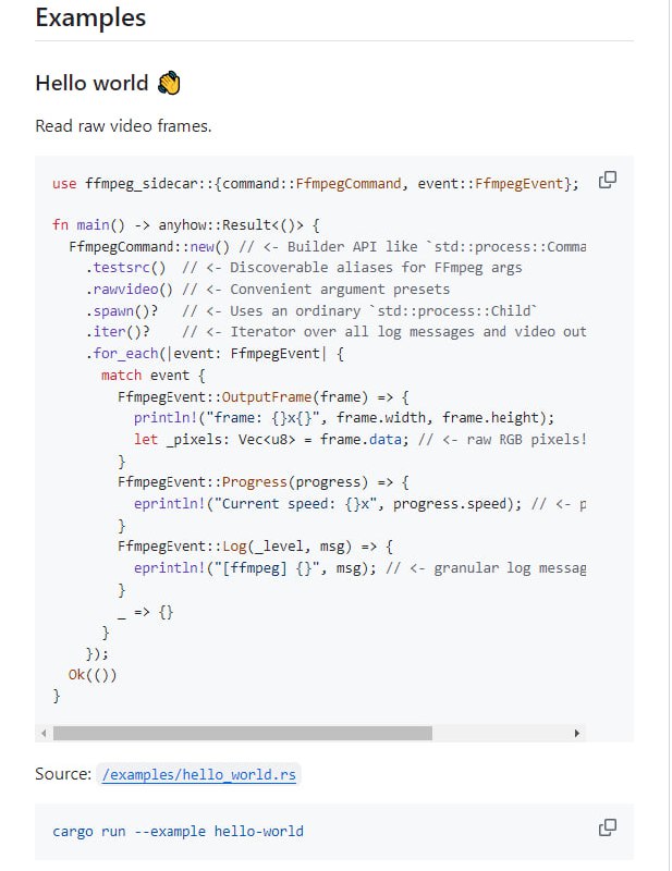 FFmpeg Sidecar