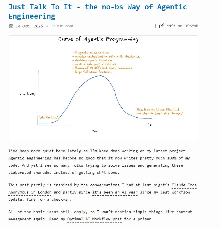 Just Talk To It - the no-bs Way of Agentic Engineering