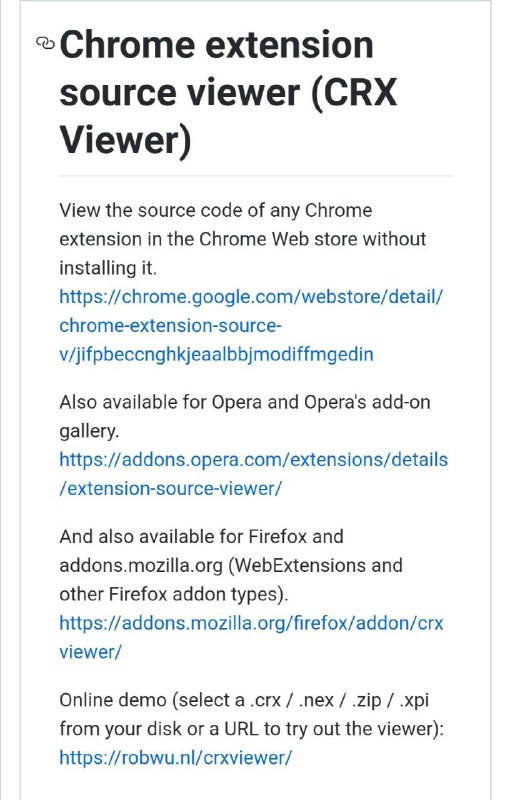 Chrome extension source viewer (CRX Viewer) 一个可以查看/下载其他浏览器 #插件 的 #源码 的插件Chrome extension source viewer (CRX Viewer) 一个可以查看/下载其他浏览器 #插件 的 #源码 的插件