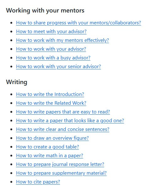 一份面向研究人员的技巧/问题合集一份面向研究人员的技巧/问题合集
