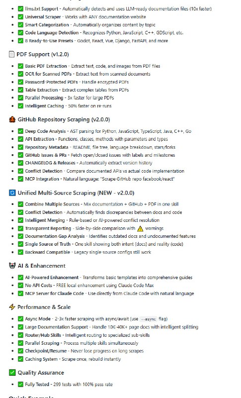开发者想快速把文档网站、GitHub仓库和PDF资料一键转换成Claude AI skills？Skill Seeker帮你实现自动化处理，无需手动整理各类文档