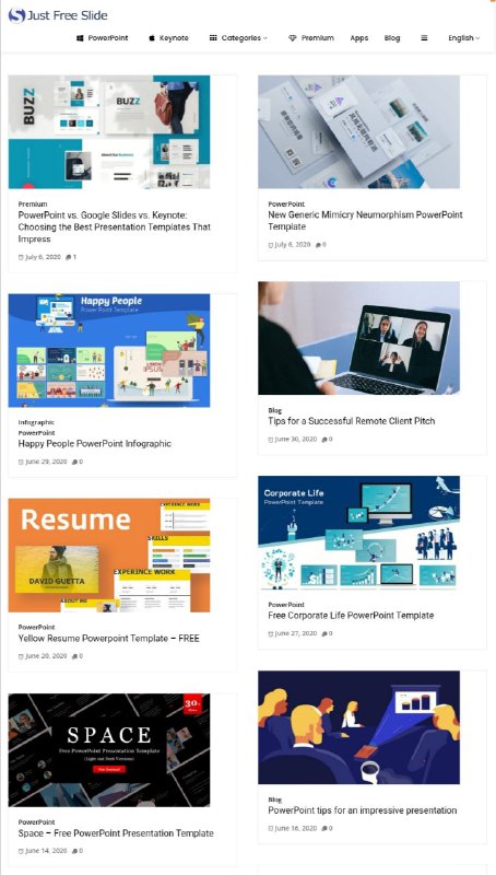 Just Free Slide，国外的一个高质量的丰富的免费模版素材站