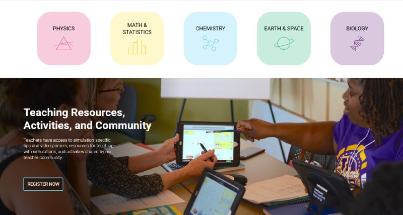 美国科罗拉多大学出品的PhET平台，集合物理、化学、生物、地球科学及数学的高质量互动仿真工具，是理科学习和教学的强大助力
