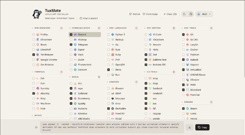重装 Linux 系统或配置新机器时，通常需要手动输入大量命令来安装常用软件，不仅要记忆繁琐的包名，还要针对不同发行版切换指令，过程既枯燥又容易出错