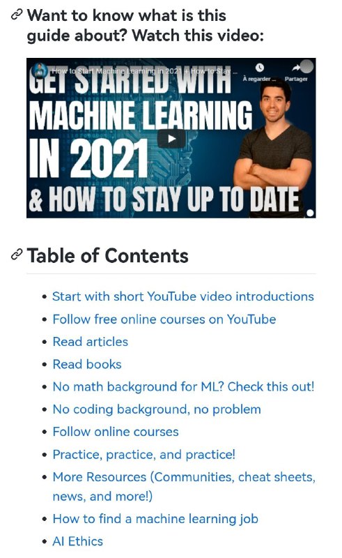 2021 #机器学习 (ML)/人工智能(AI)入门与提高完整 #指南  (传送门)