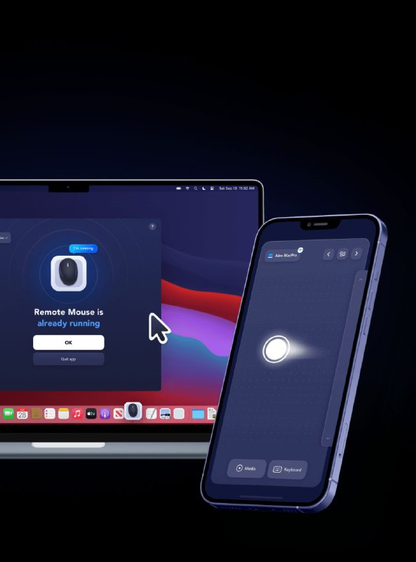 Remote control —— 用 iPhone 控制 Mac在 Mac 和 iPhone / iPad 安装该 #软件 后，即可在同局域网内把 iPhone / iPad 当作鼠标或触控板来控制 Mac，当然 iPhone / iPad 的软键盘也可以在 Mac 里输入文字