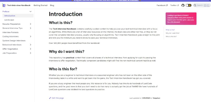 Tech Interview Handbook