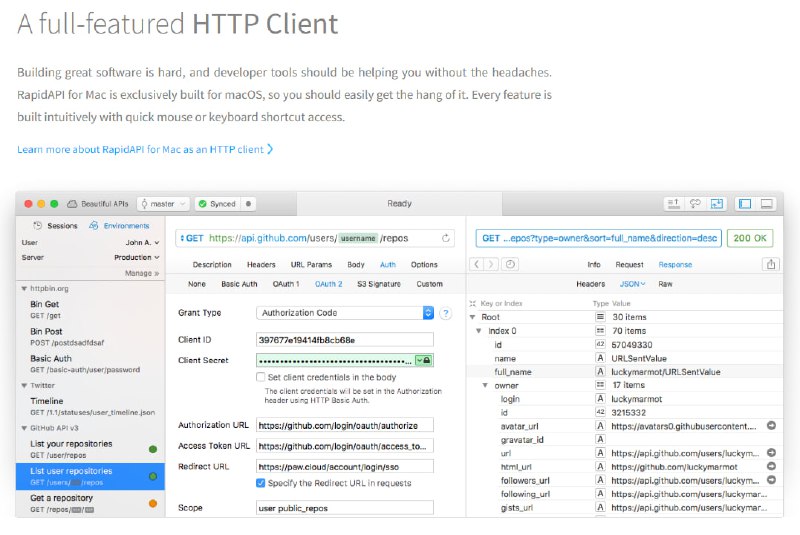 适用于Mac的一款颜值颇高的 HTTP 调试工具