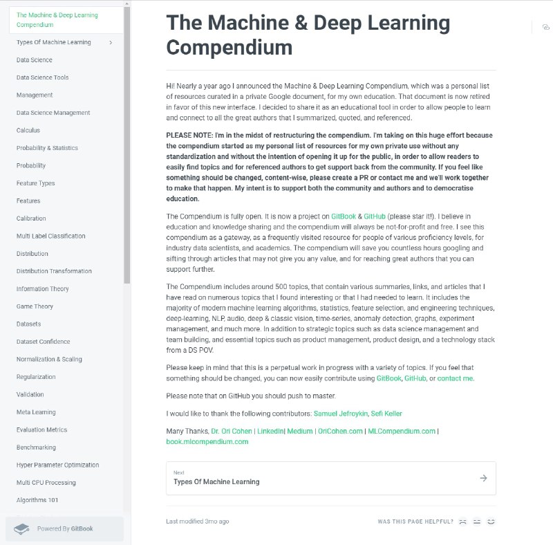 机器学习&深度学习纲要(2017-2020)，内容包括统计学、机器学习、深度学习、计算机科学、数据科学、深度视觉、NLP、云计算等领域的话题、链接和总结GitBook | GitHub | Google Docs | #机器学习 #计算机科学