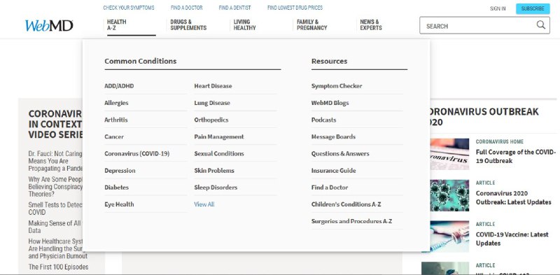 WebMD 是美国最大的医疗健康服务网站之一，医疗和健康信息传播方面的成就，在全球都有一定知名度