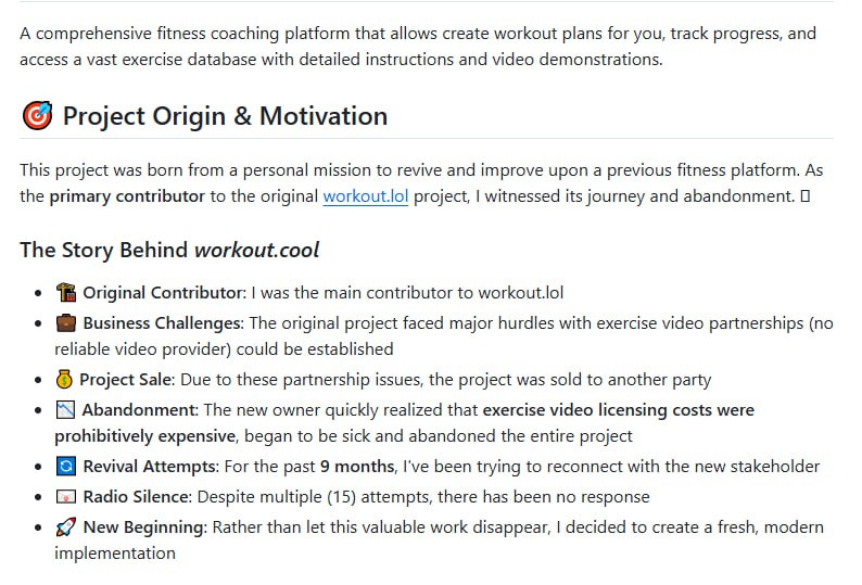 一个现代的开源健身教练平台，帮助你创建健身计划、跟踪进度并访问全面的健身数据库