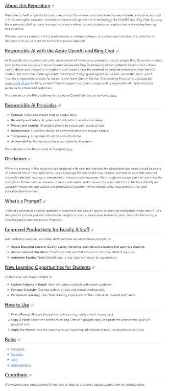 Prompts for Education