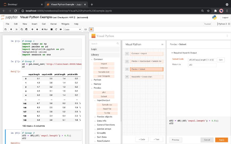 Visual Python 是一个基于GUI的 #Python 代码 #生成器 ，作为扩展在 Jupyter Notebook 环境上开发