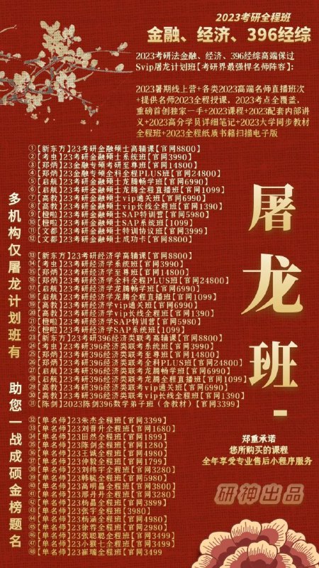 23屠龙班考研全面上线一份你没有理由拒绝的班次各大机构，欢聚一堂；各位名师，百花齐放；课程视频，高清流畅；官网对接，正版体验；科目丰富，更新极快；性价比高，可倍速看；专业售后，效率省心23屠龙班考研全面上线一份你没有理由拒绝的班次各大机构，欢聚一堂；各位名师，百花齐放；课程视频，高清流畅；官网对接，正版体验；科目丰富，更新极快；性价比高，可倍速看；专业售后，效率省心