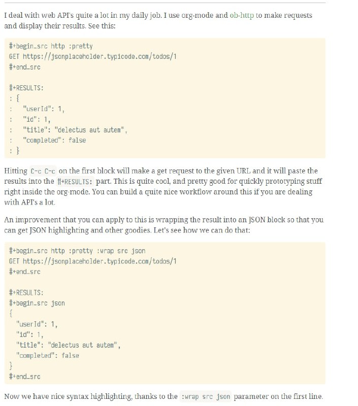 在 org 模式下处理 API、JSON 和数据库