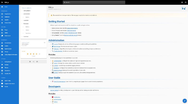 一个基于 Node.js 编写的，优雅美观且功能强大的 #WiKi 开源项目
