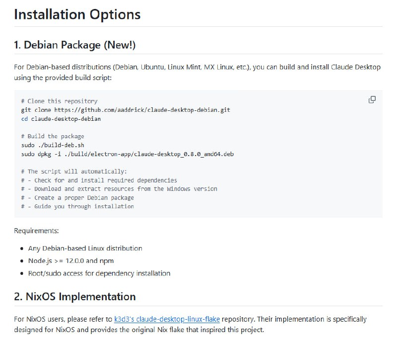 Claude Desktop for Debian-based Linux distributions