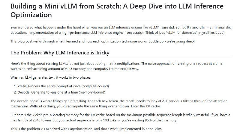 从零构建一个微型vLLM