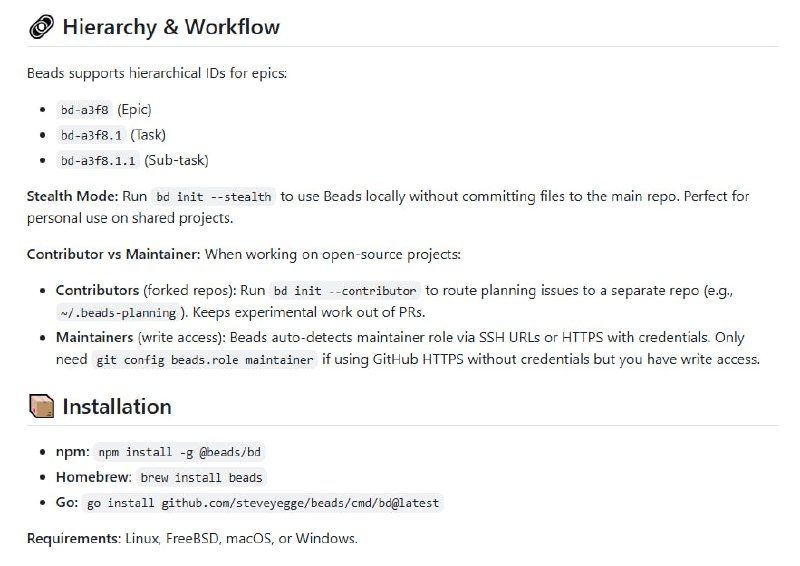 Beads 是一个给 AI 编程助手/编码智能体用的任务追踪 + 持久记忆工具