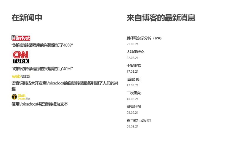 voicedocs 自动转录采访，会议或视频的网站voicedocs 自动转录采访，会议或视频的网站