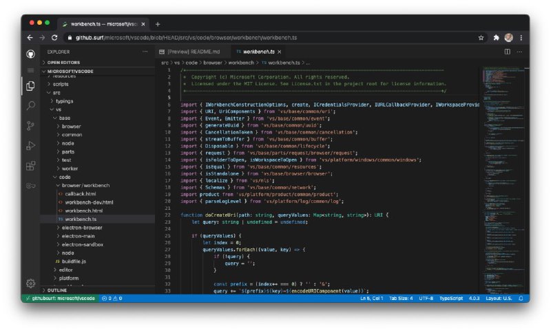 Github1s 在 GitHub 连续霸榜后，有其他开发者基于它做了另外一个项目 surf