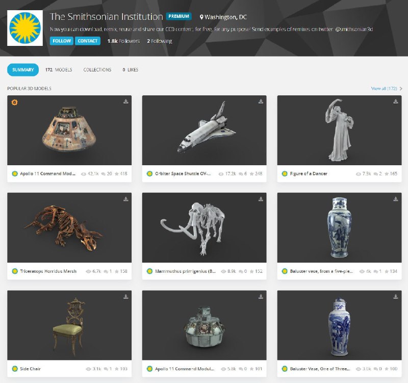 Sketchfab 联合数十家博物馆和机构发布的一个文化遗产开源计划