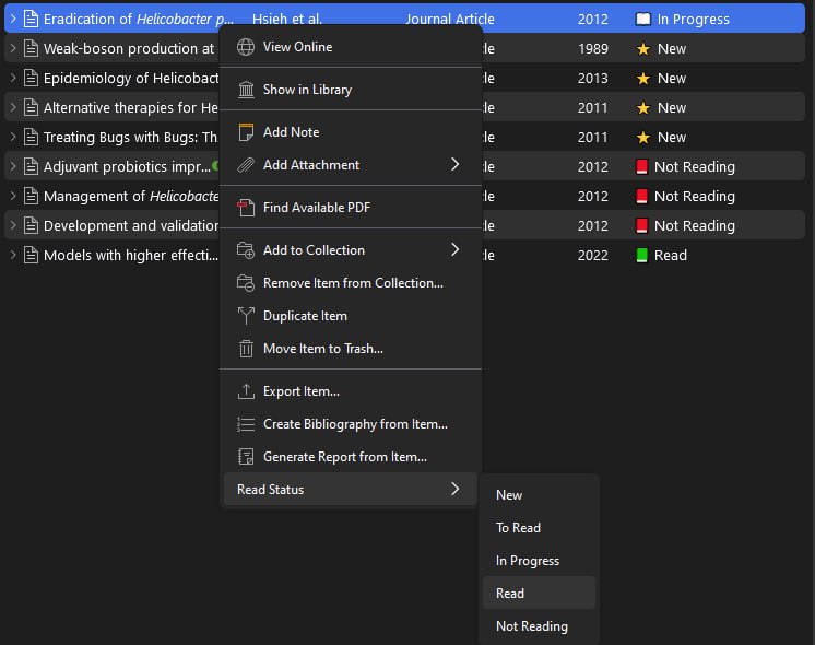 Zotero阅读列表插件