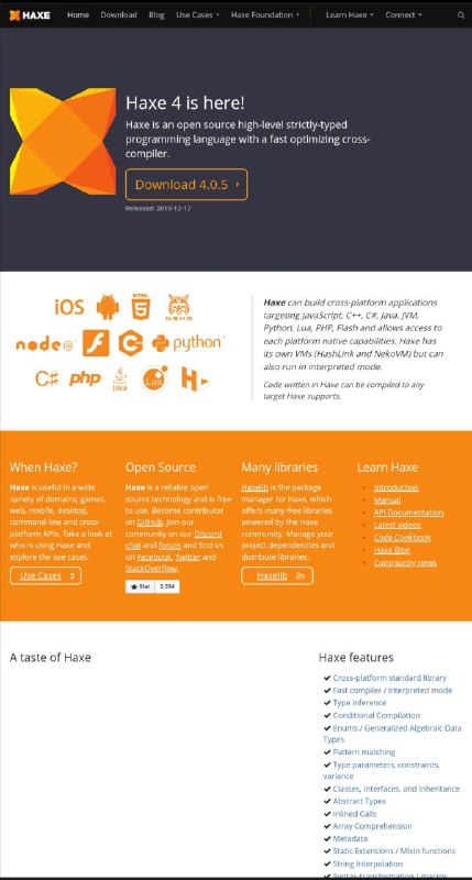 haxe，一个跨平台 #工具 包