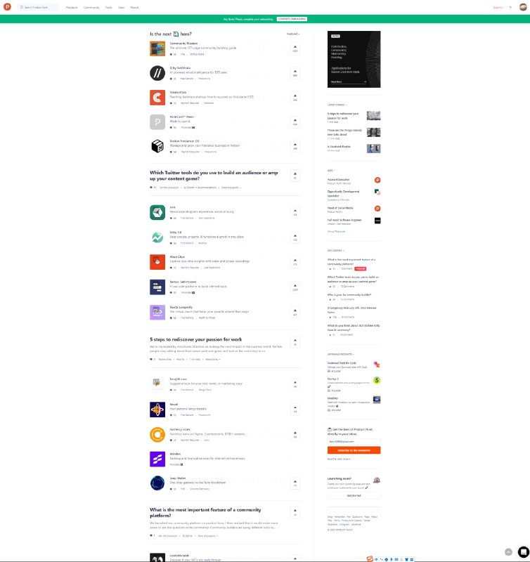 producthunt 这是个类似于酷安但又没完全类似的 #应用 #社区 ，能发现不少好玩儿的东西