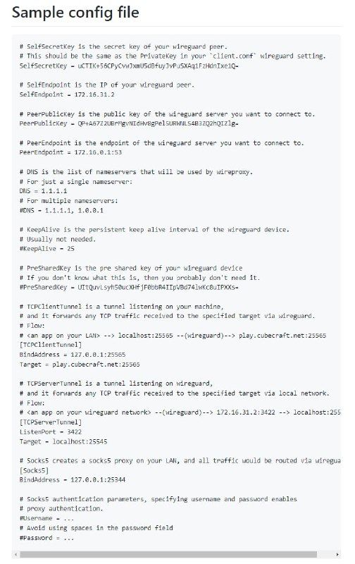 wireproxy 将自身暴露为 socks5 代理的 Wireguard 客户端
