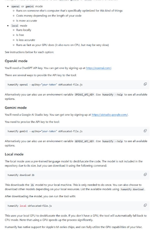 HumanifyJS 利用大型语言模型（如 ChatGPT、llama）结合 Babel 等工具，实现 JavaScript 代码的高质量反混淆与还原，保持代码功能完全等价