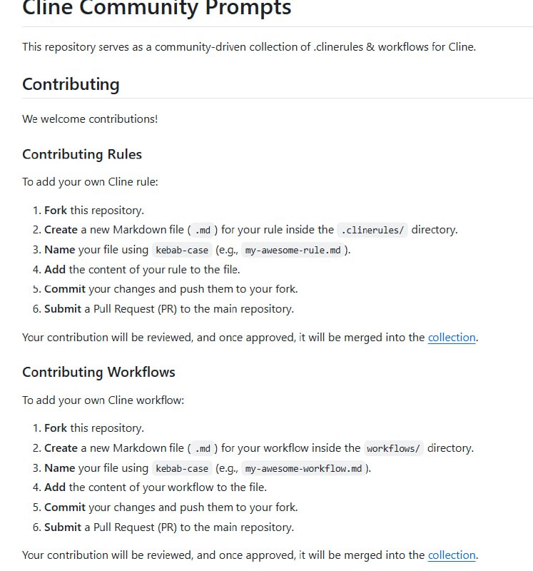 Cline Community Prompts