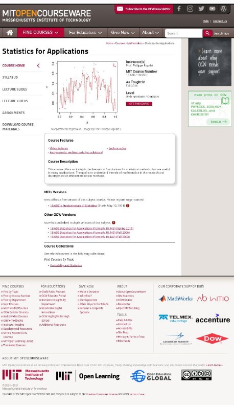 MIT《应用统计》课程及讲义  Slides #机器学习MIT《应用统计》课程及讲义  Slides #机器学习