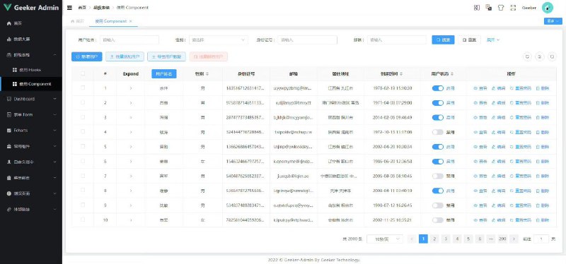 基于 Vue3.2、TypeScript、Vite2、Pinia、Element-Plus 开源的一套后台管理框架