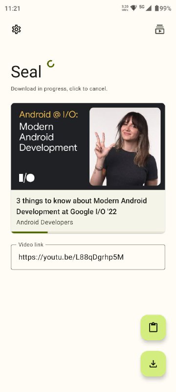 一个开源的 Material You 风格的视频下载软件，可以从开源项目 yt-dlp 所支持的数千个视频平台下载视频与音频，使用 Jetpack Compose 进行开发功能特色📌从 yt-dlp 所支持的数千个视频平台下载视频与音频📌提取媒体元数据与专辑封面，调用 mutagen 嵌入到提取的音频文件中📌播放列表下载支持📌内嵌字幕于视频文件中📌执行自定义的 yt-dlp 命令模板📌管理应用内下载与自定义命令模板📌使用简单、用户友好📌遵循 Material Design 3 设计规范，实现了 动态色彩 主题的应用界面📌MAD